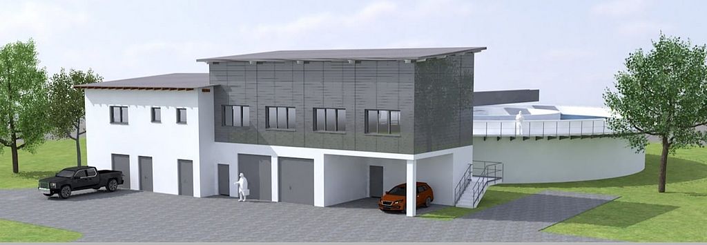 Das Bild zeigt die Optik der neuen Kläranlage in Metten